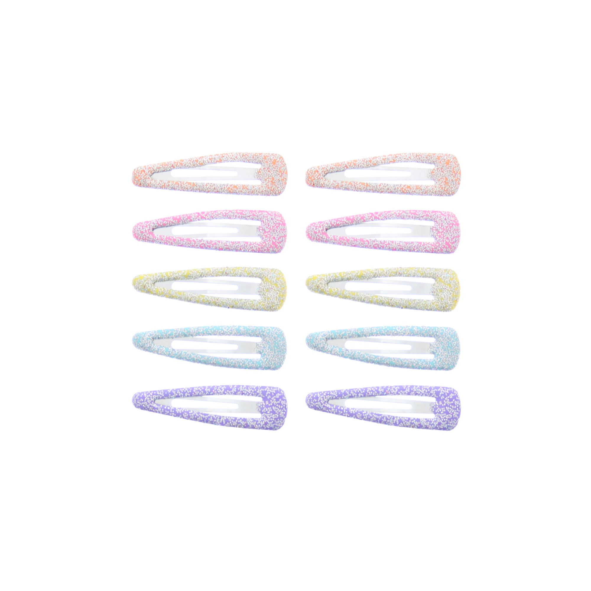 10 on a Card 5cm Glitter Pastel Epoxy Hair Snapclips