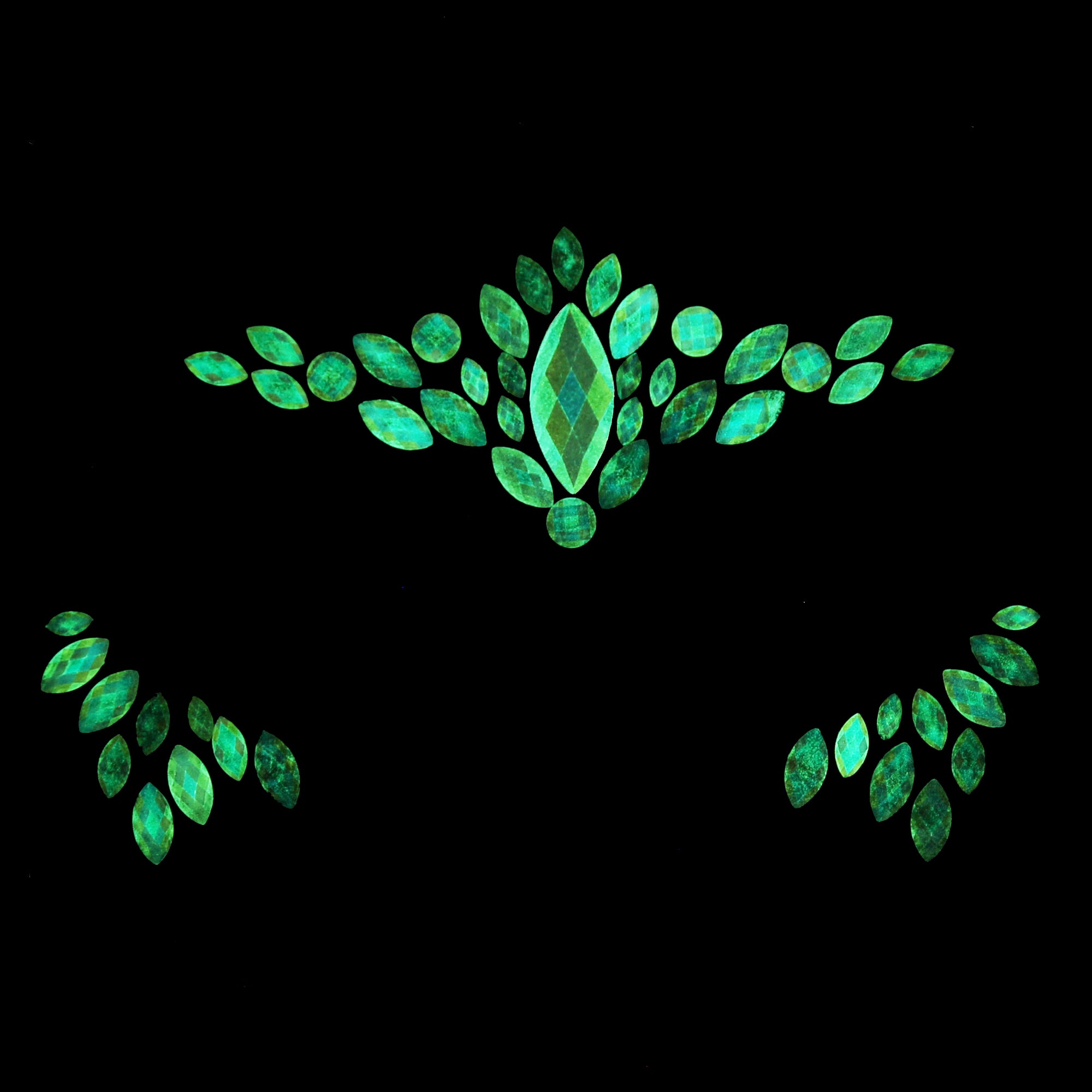 Glow in the Dark Crystal Stone Face Gems / Jewels