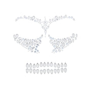 Scary Skeleton Clear Halloween Face Gems Set