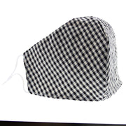 Checkered Gingham Print Cotton Face Mask