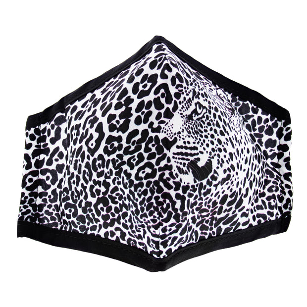 Black & White Tiger Print Cotton Face Mask