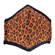 Orange Leopard Print Cotton Face Mask