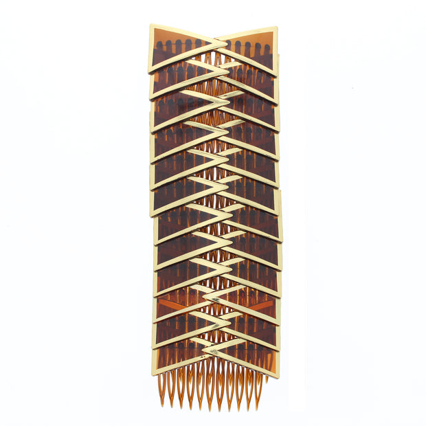 7cm Tortoiseshell Comb with Gold Bow