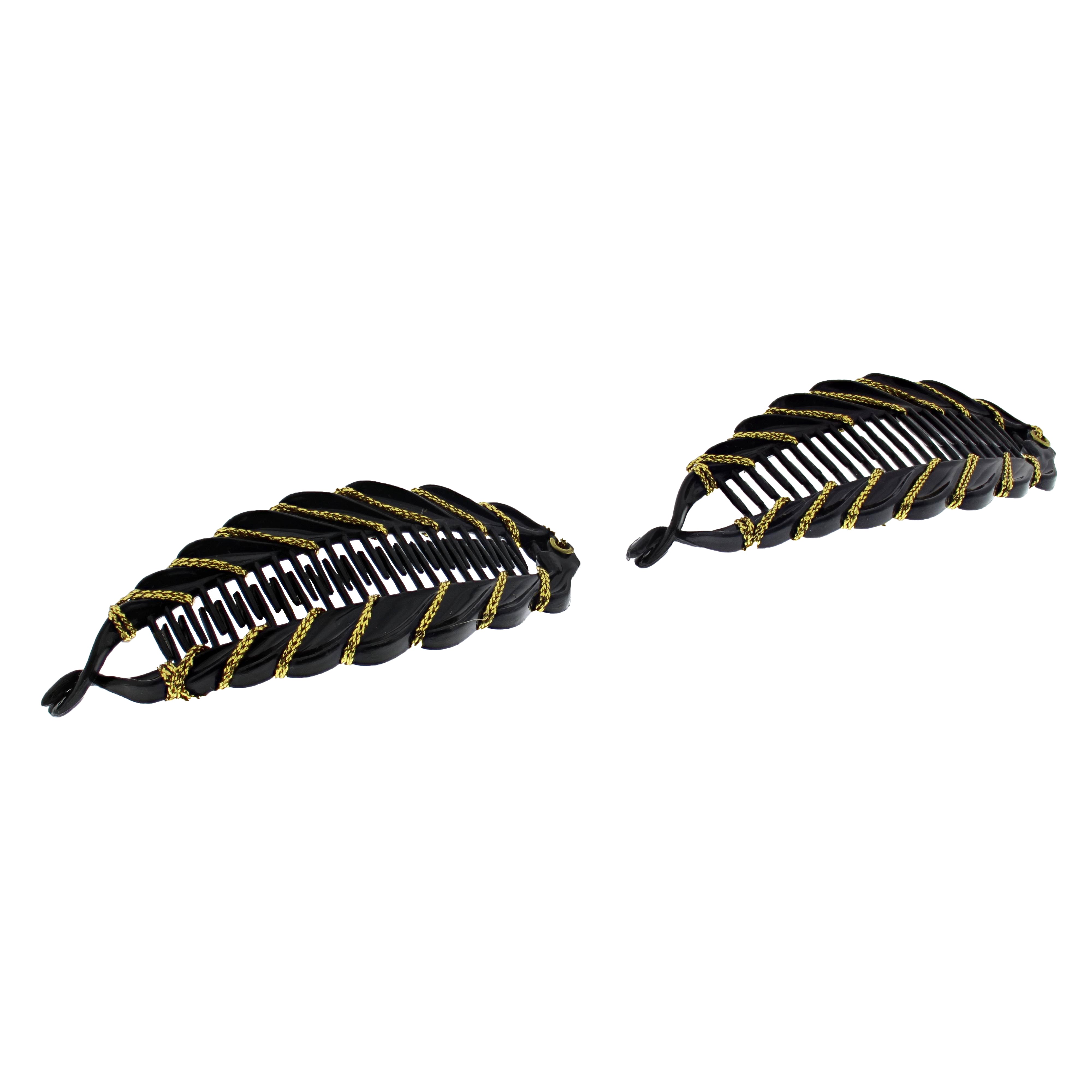 9.5cm Fish Hair Clip with Gold Pattern