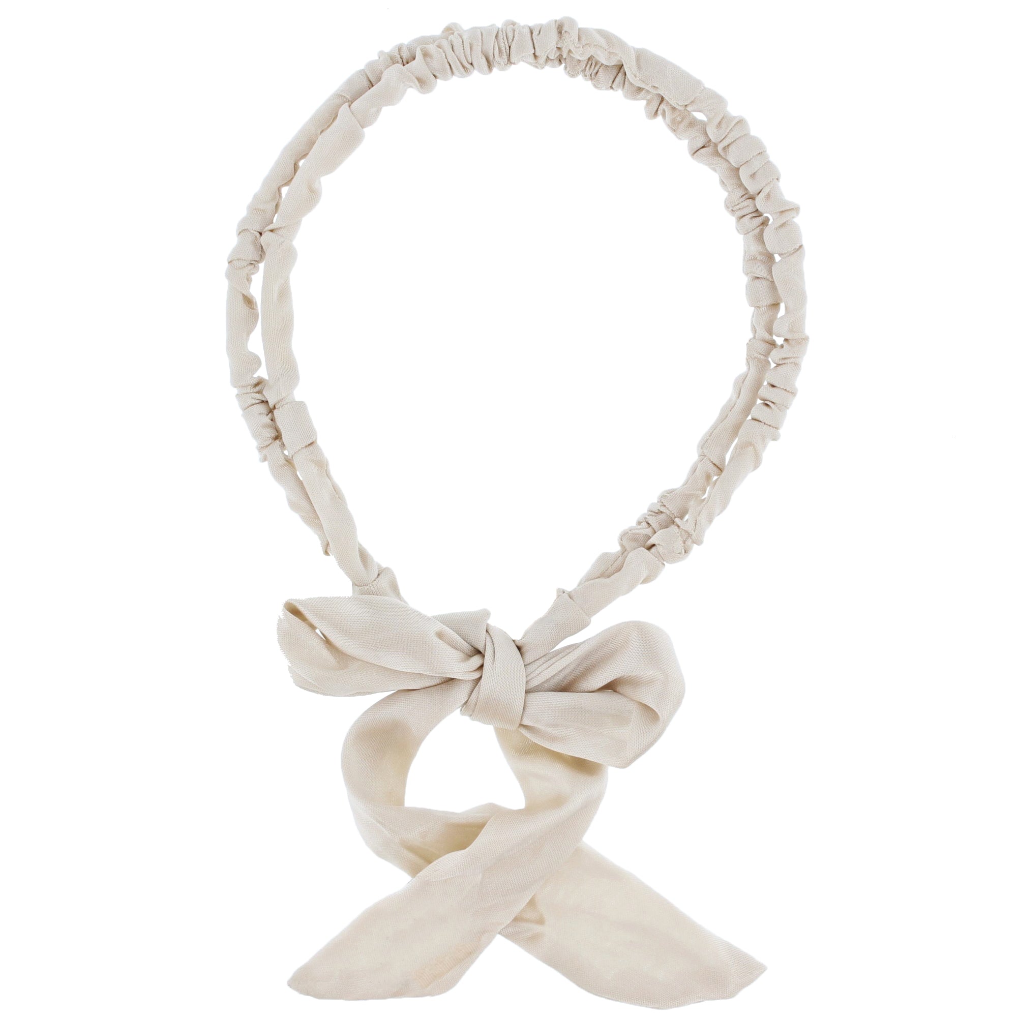 15mm Satin Frilly Double Aliceband with Bow