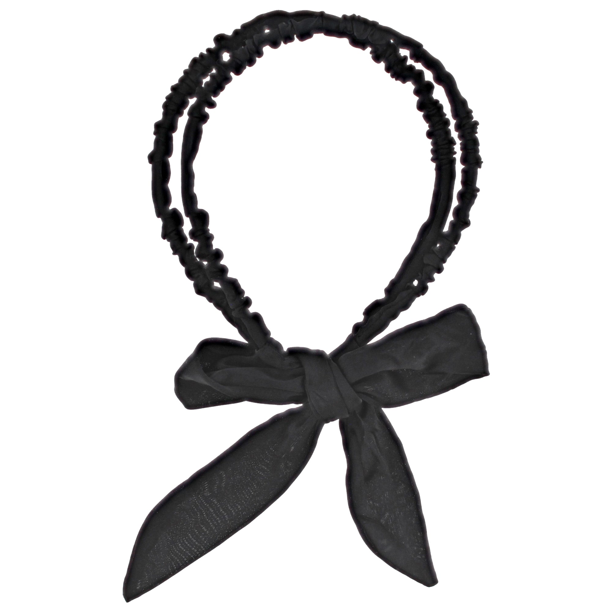 15mm Satin Frilly Double Aliceband with Bow