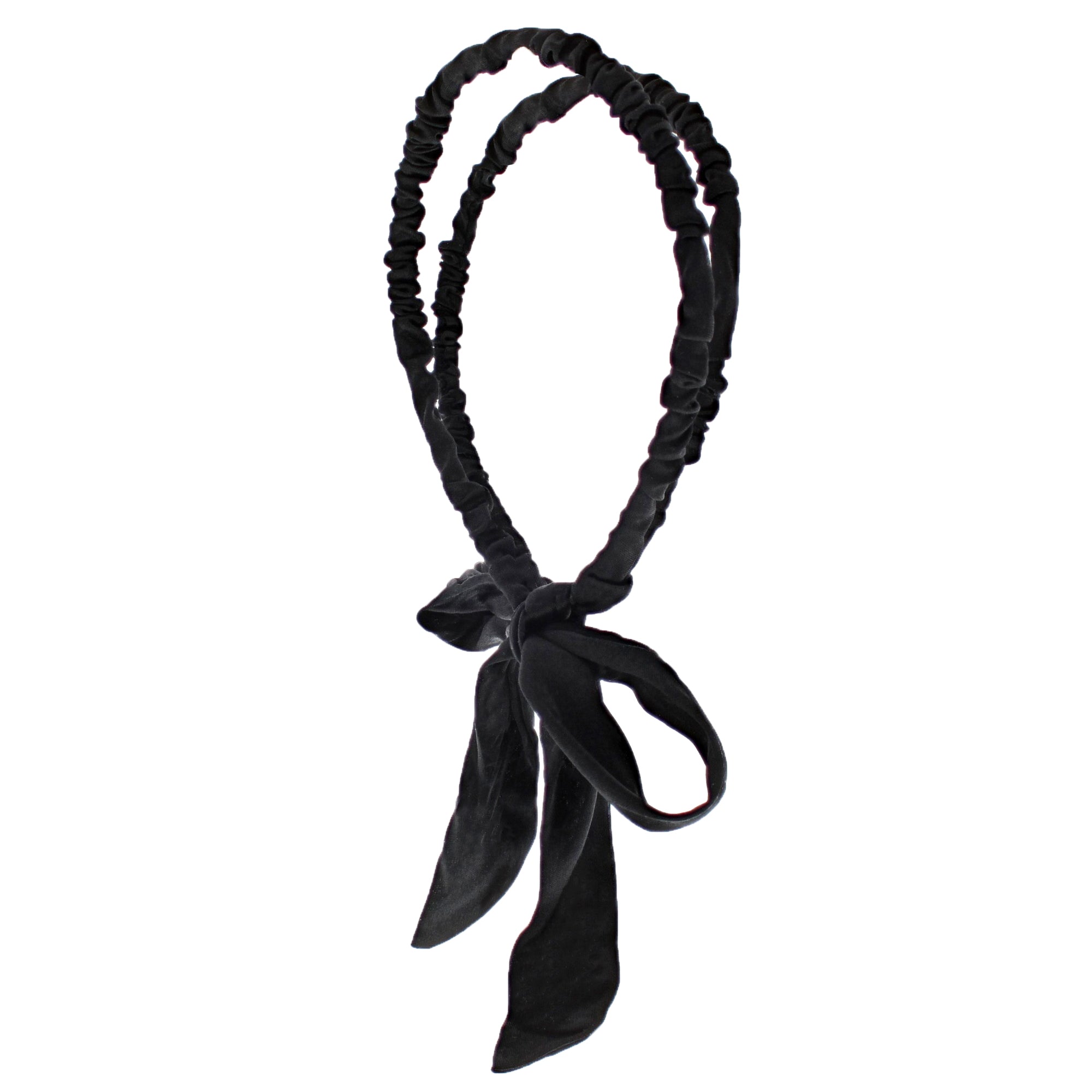 15mm Satin Frilly Double Aliceband with Bow