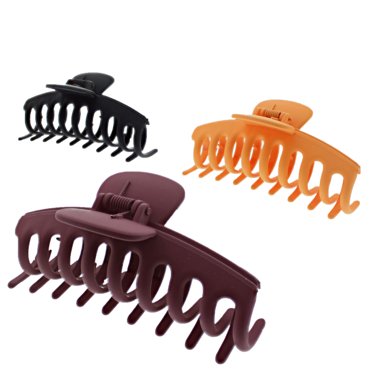 11cm Assorted Matte Finish Barrel Hair Claw Clips