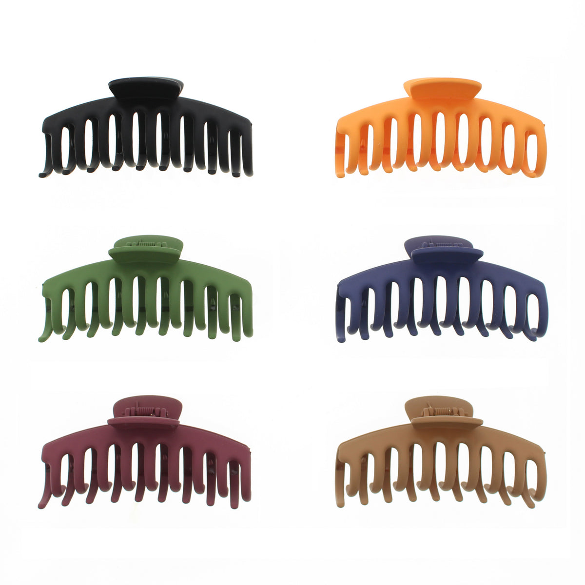 11cm Assorted Matte Finish Barrel Hair Claw Clips