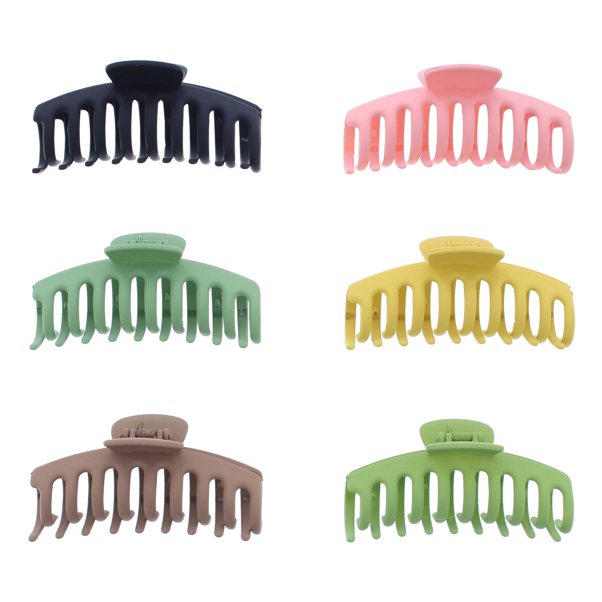11cm Assorted Matte Finish Barrel Hair Claw Clips