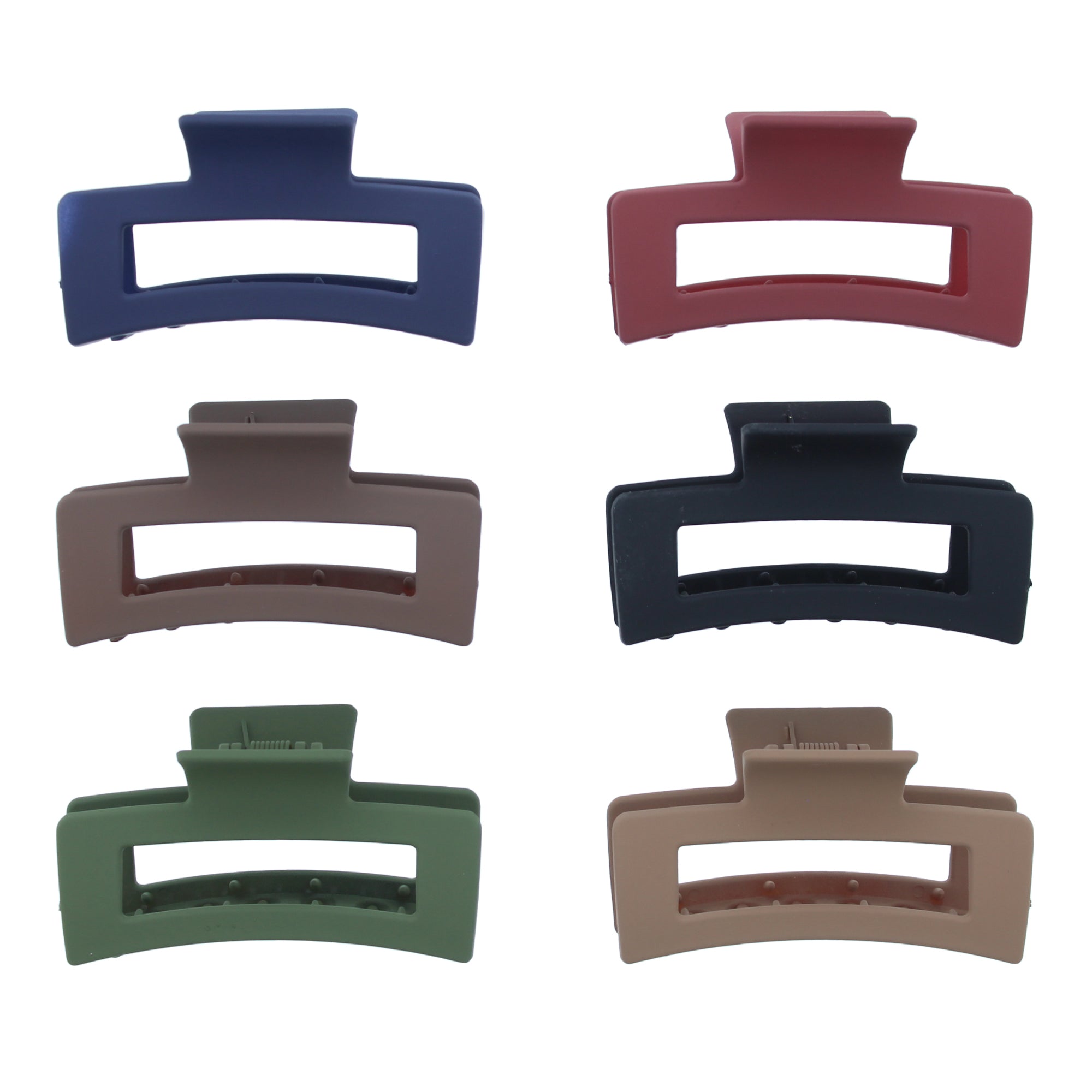 8.5cm Matte Finish Rectangular Hair Claw Clips