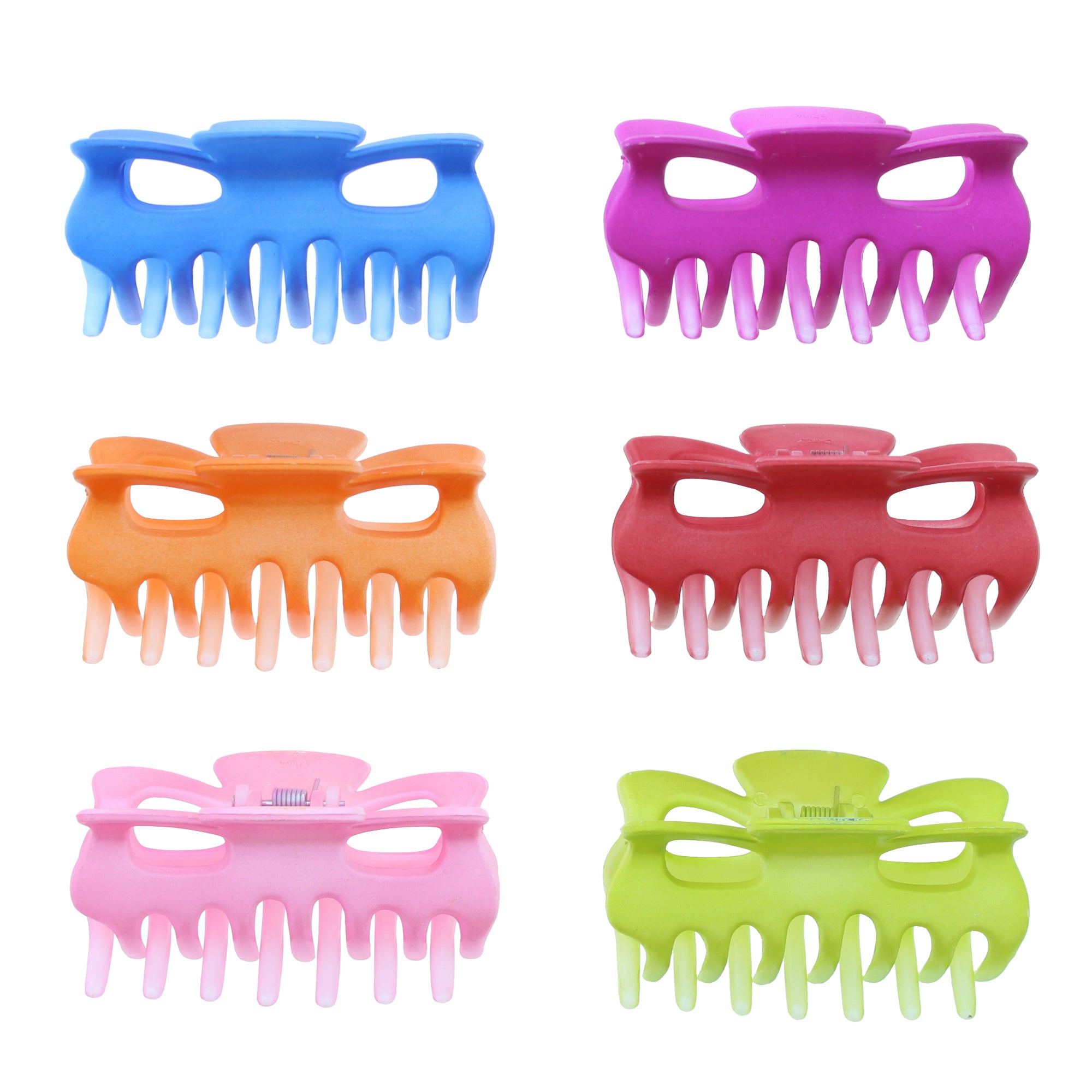 9cm Assorted Bright Matt Finish Hair Claw Clips