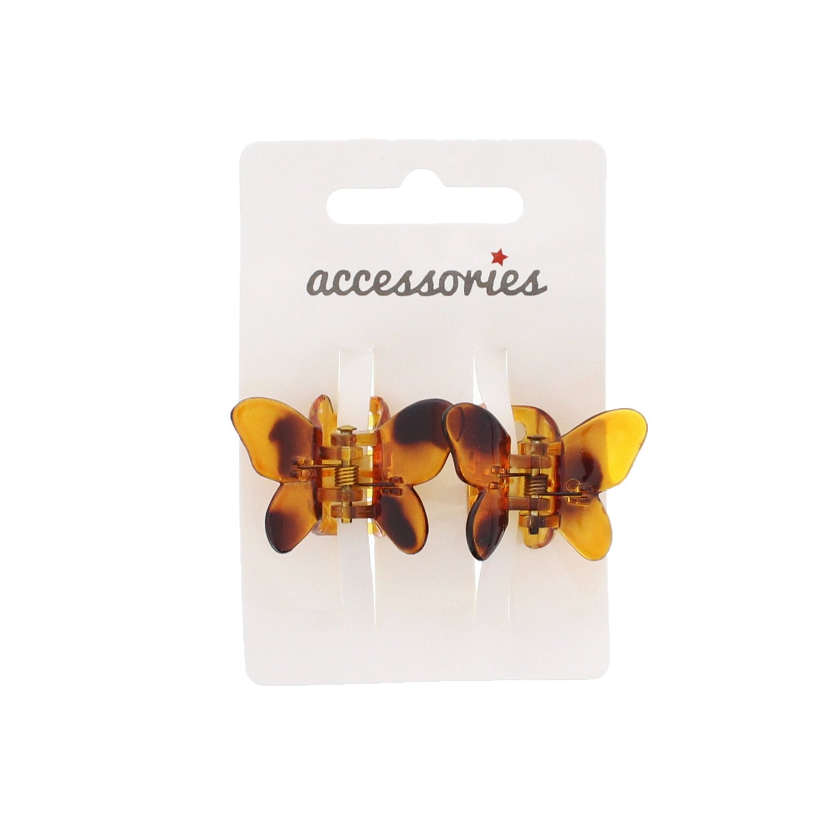 Pair of 3.5cm Mini Black Butterfly Hair Claw Clips