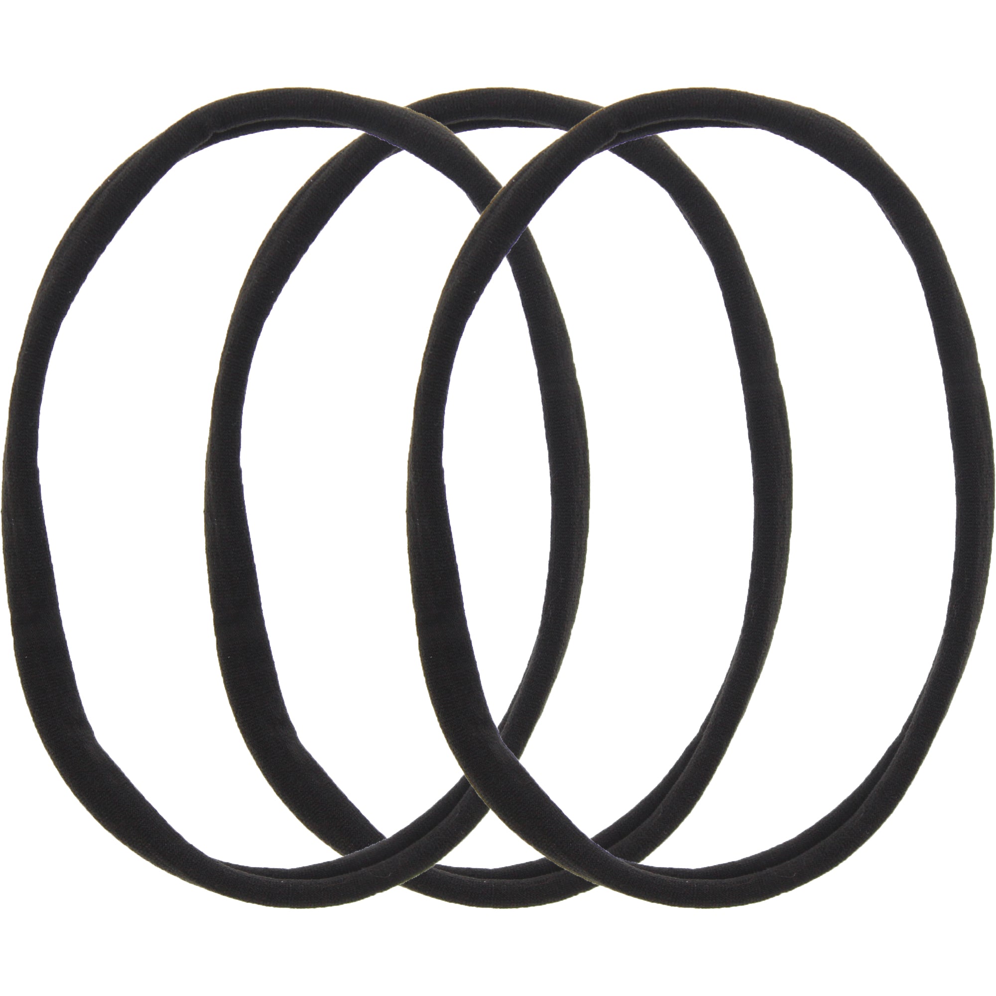 Card of 3 Black Long Soft Head Elastics