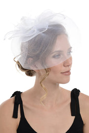 Black Fascinator On Concord Beak Clip Or Aliceband (Diameter Approx. 30cm, Height Approx. 10cm)