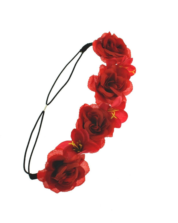 Rose & Lily Flower Elastic Headband