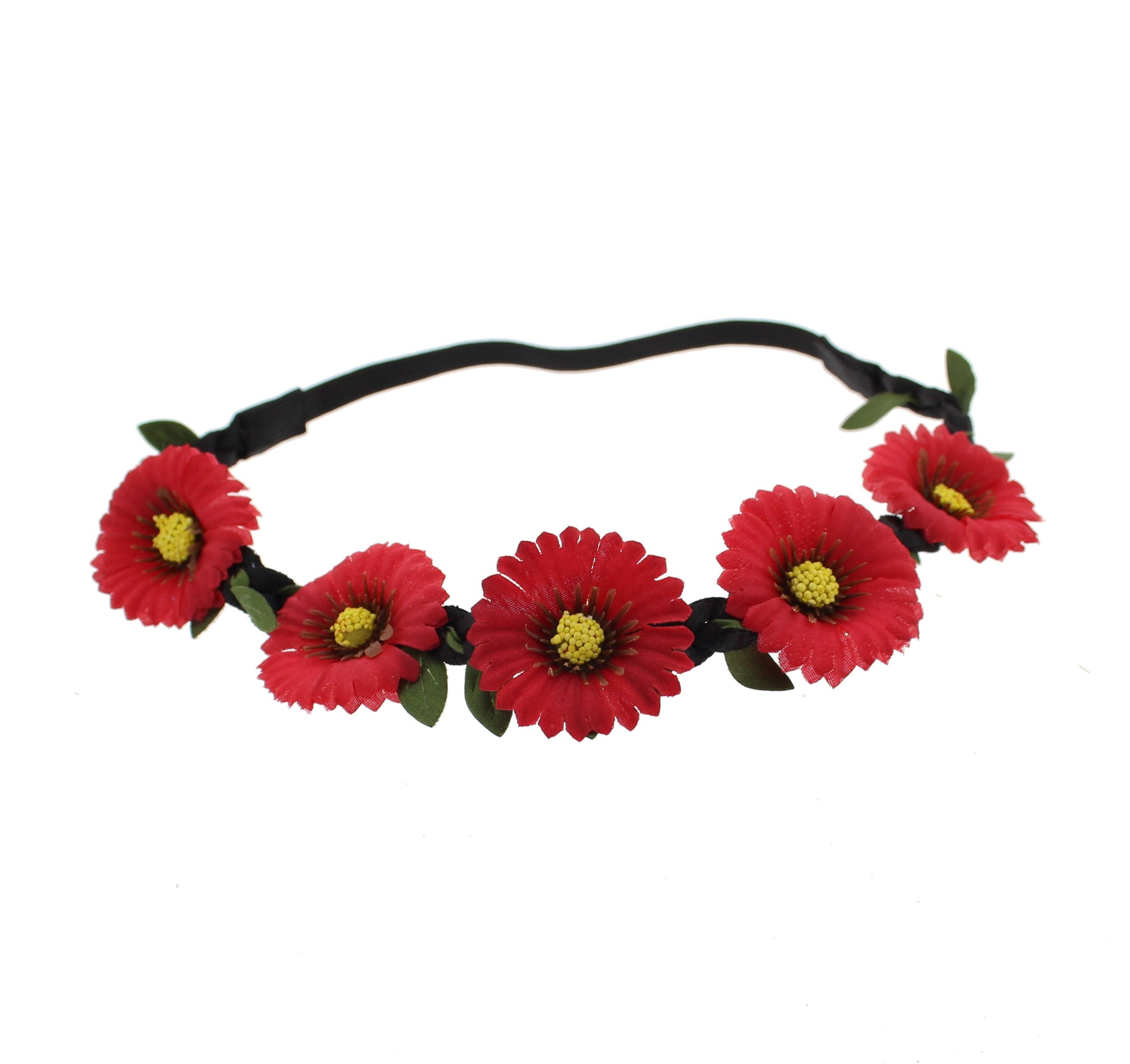 Small Sunflowers on Braided Elasticated Hair Wreath Garland