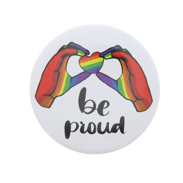 58mm Large "Be Proud" Rainbow Equality Badge
