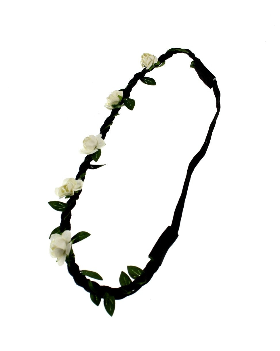 Rose Flower Elastic Headband Hair Wreath