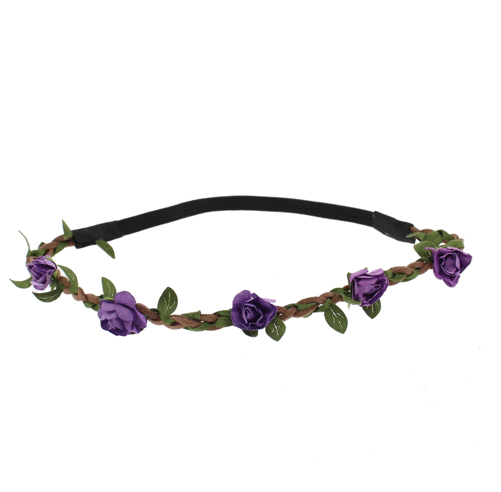Rose Flower Elastic Headband Hair Wreath