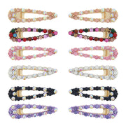 7.5cm Assorted Colour Stone Covered Hair Clips