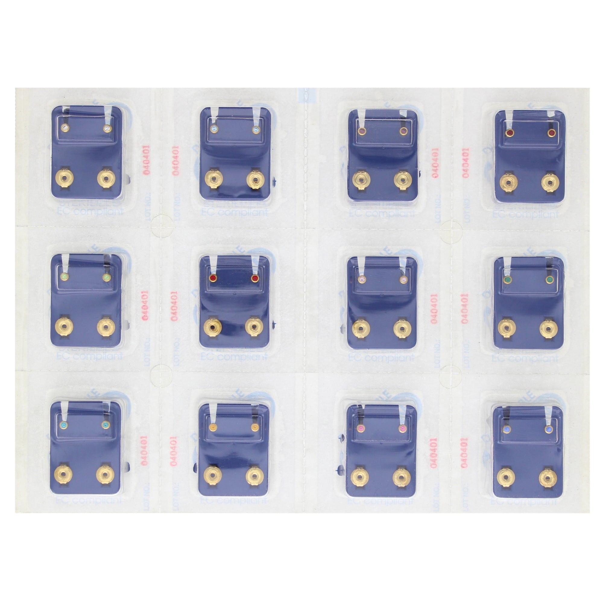 Mini Size Crystal Stone Plated Caflon Ear Studs