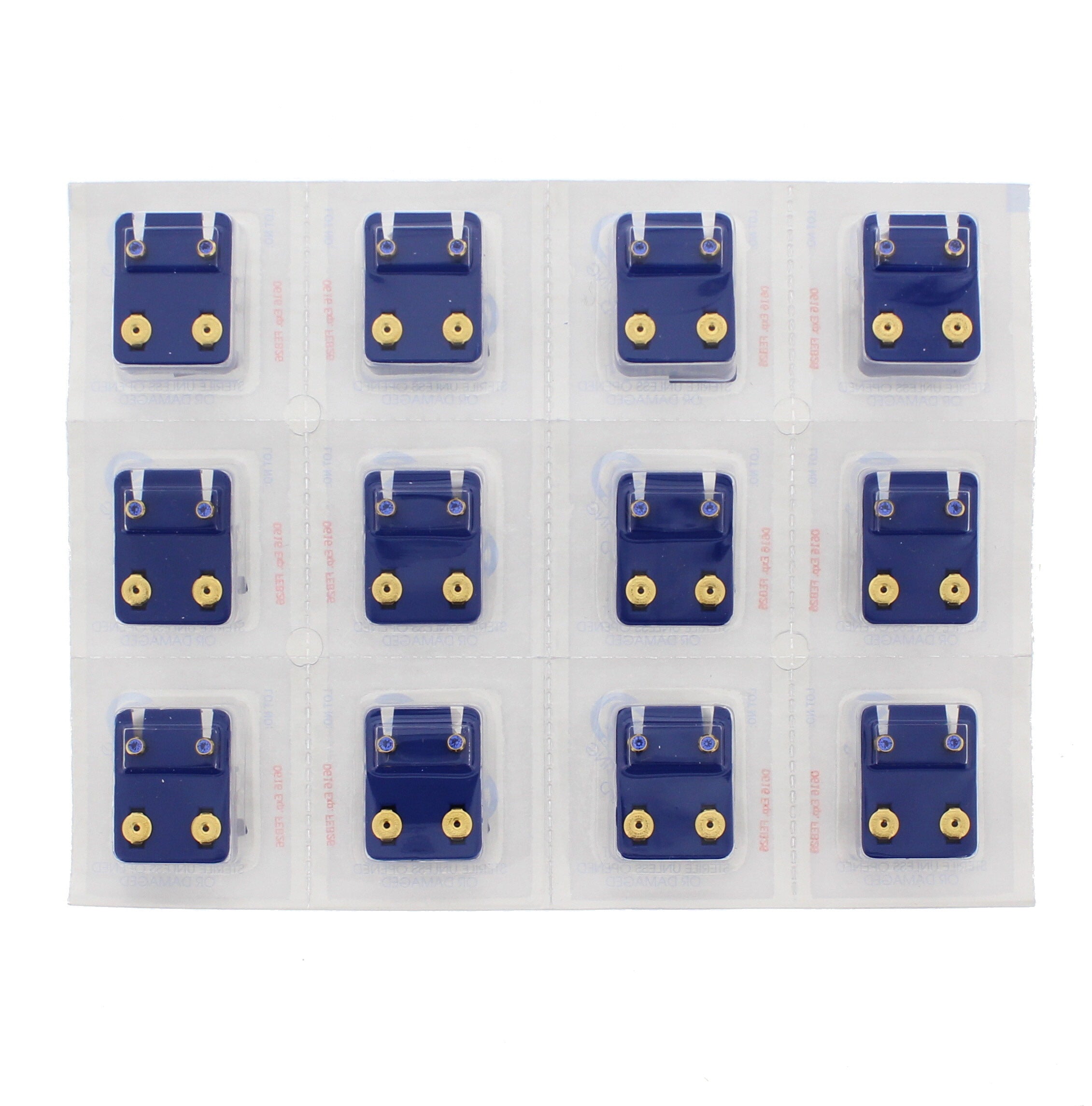Sapphire Stone Gold Plated Caflon Ear Studs
