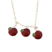 Triple Apple Necklace on a 46cm Silver Chain (2 x 2cm Pendant)