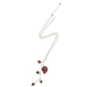 Multiple Strawberries Necklace on a 42cm Silver Chain (0.5 x 1 Small & 2 x 2.5cm Large Pendant)