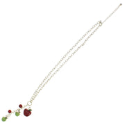 Multiple Red and Green Apples Necklace on a 42cm Silver Chain (1 x 1.5cm Small & 1.5 x 2cm Large Pendant)