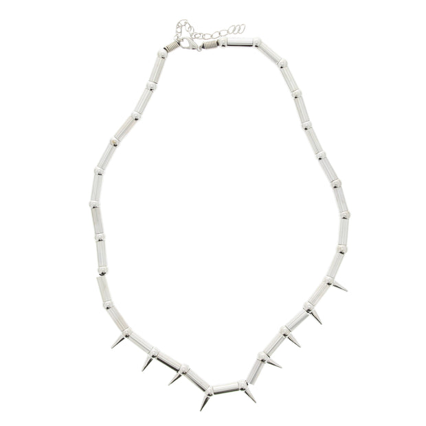 Silver 9 Mini Spike Necklace