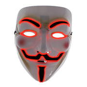 Light Up Halloween/ Anonymous/ Guy Fawkes Mask (3 Options - Fully Lit, Slow Flash & Rapid Flash)