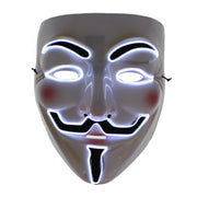 Light Up Halloween/ Anonymous/ Guy Fawkes Mask (3 Options - Fully Lit, Slow Flash & Rapid Flash)