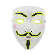 Light Up Halloween/ Anonymous/ Guy Fawkes Mask (3 Options - Fully Lit, Slow Flash & Rapid Flash)