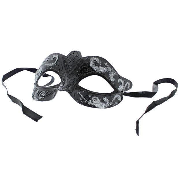 Black Plastic Masks with Glitter Details