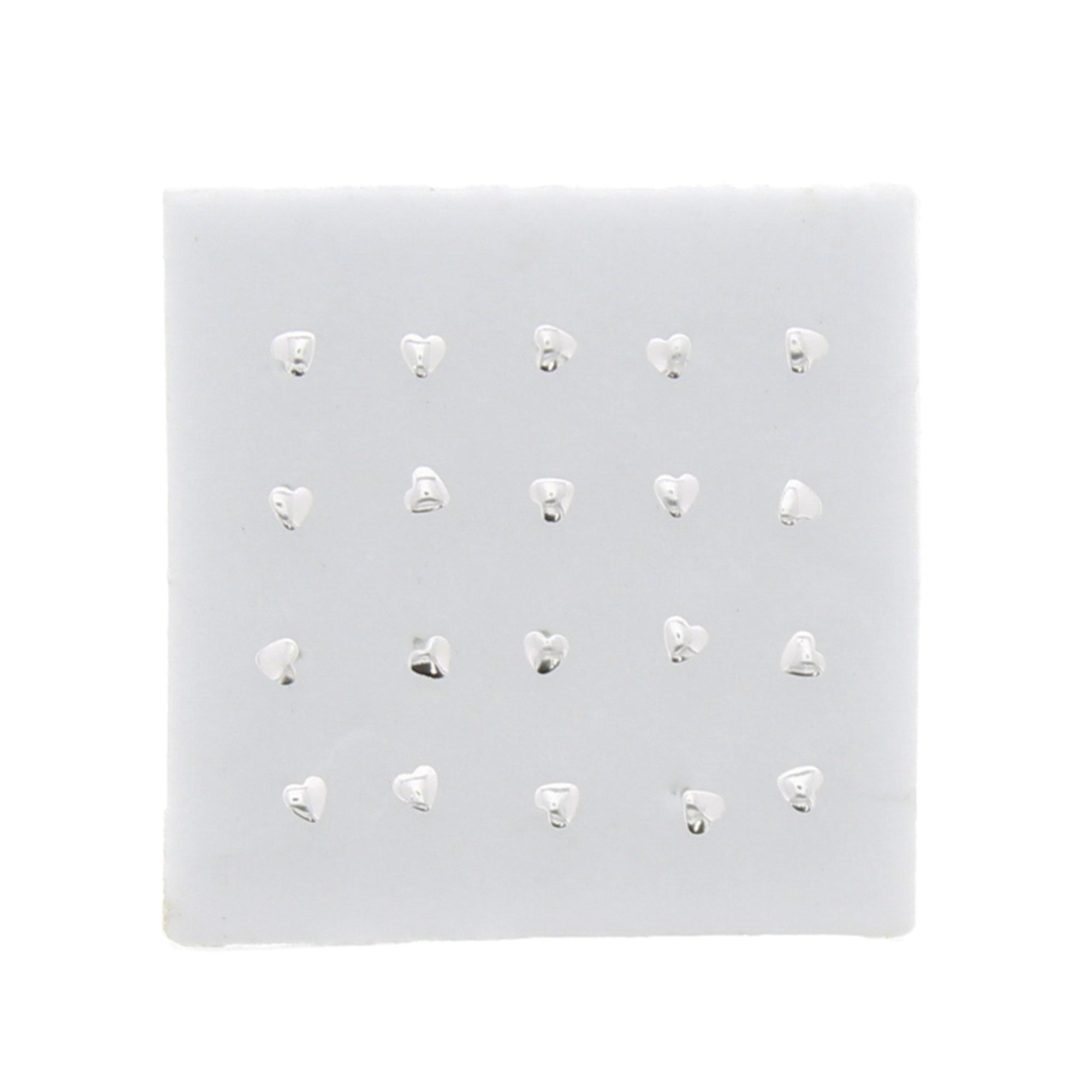 Silver Heart Nose Studs
