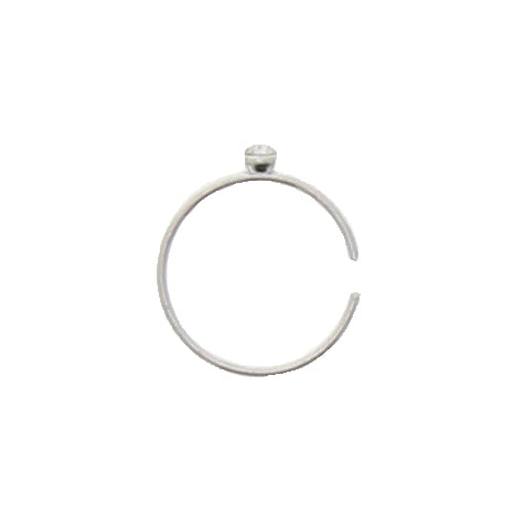 Silver Nose Rings with 1.5mm Clear Stone