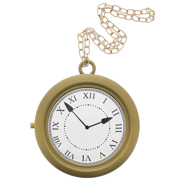 20cm Diameter Oversized Pocket Watch on Gold Chain Necklace