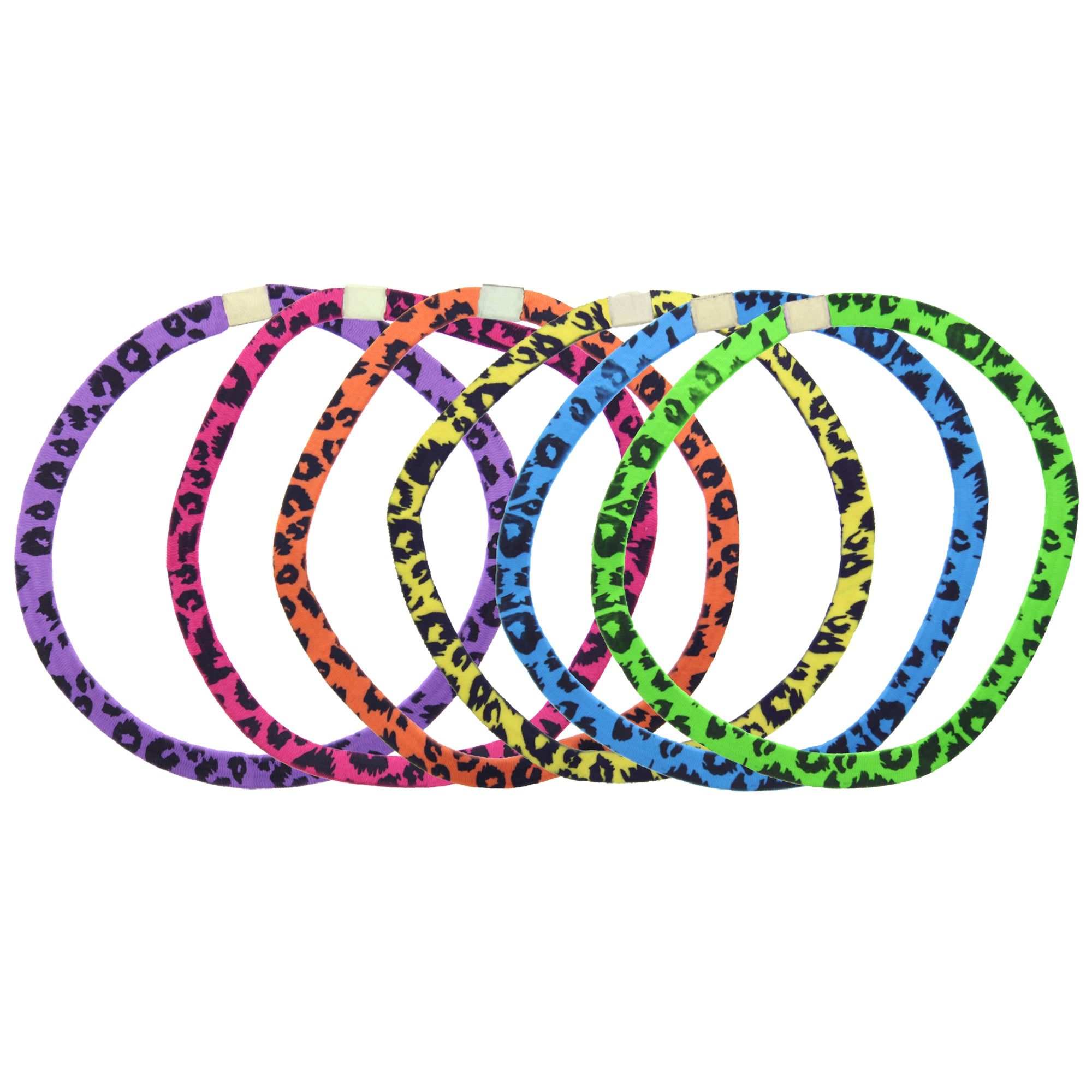 Card of 6 Multi Colour Animal Print Head Elastics