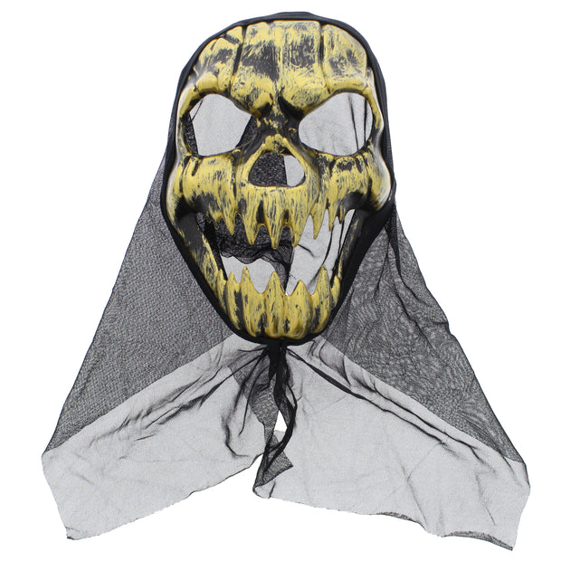 Burnished Gold Skull Mask with Veil