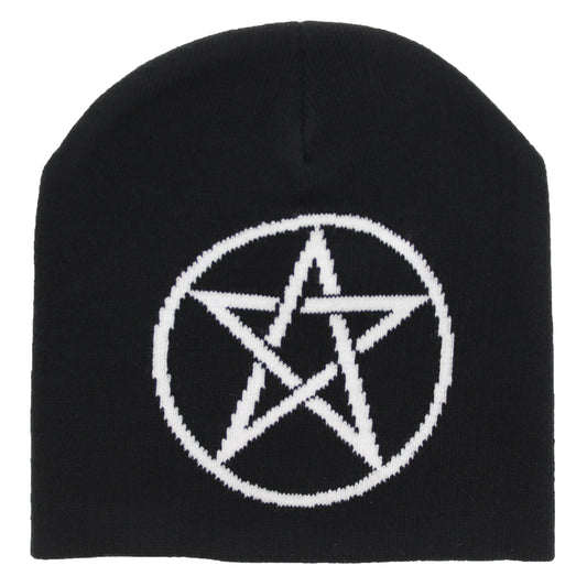White Pentagram Sign Unisex Beanie