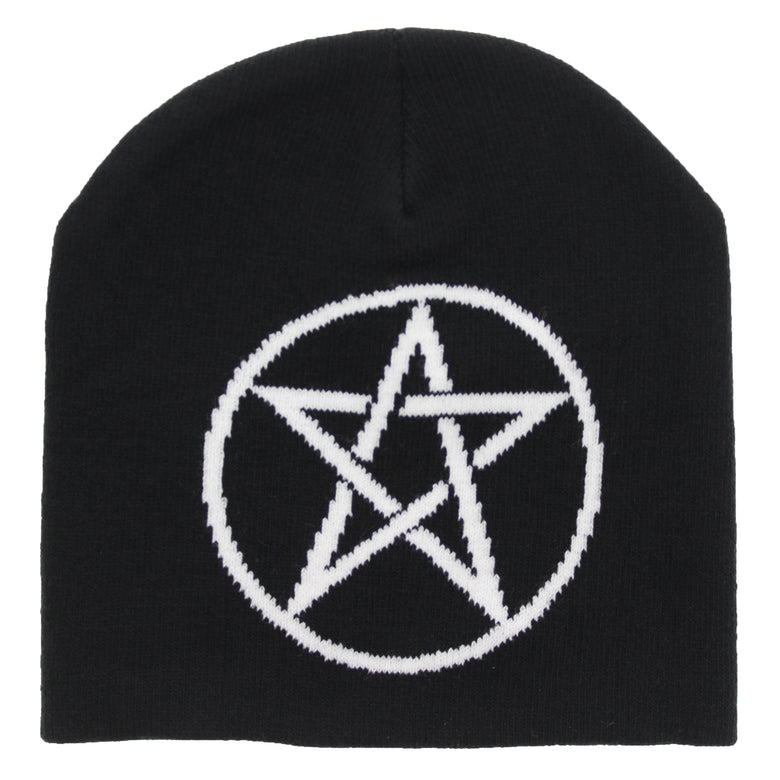 White Pentagram Sign Unisex Beanie
