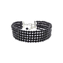 Five Row Black Beaded Choker Necklace