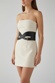 Waist Buckle Belt with Press Button Closure