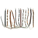 Set of 12 Assorted Leather Braided Beaded Bracelets