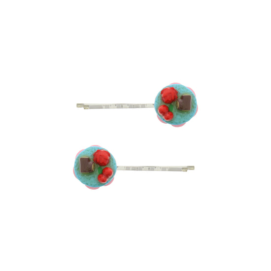 Pair of Cake Hair Grips Slides Grips