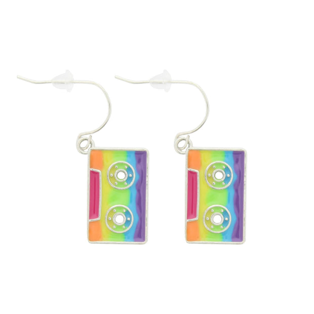 Rainbow Cassette Tape Earrings