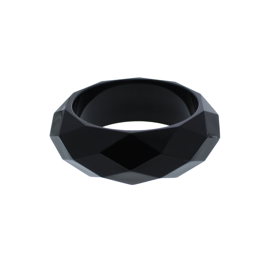 Plastic Chunky Faceted Geometric Bangle