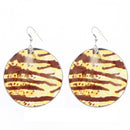 Tiger Print Disc Earrings