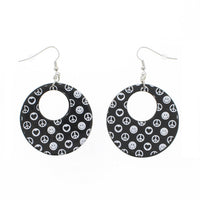 Retro 90s CND Peace Sign & Smiley Face Disc Earrings